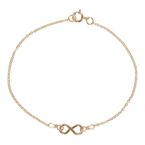 Tiny Infinity Bracelet on Thin Chain - Gold - Bracelets - Ofina