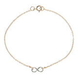 Tiny Infinity Bracelet on Thin Chain - Silver Infinity / Gold Chain - Bracelets - Ofina