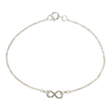 Tiny Infinity Bracelet on Thin Chain - Silver - Bracelets - Ofina