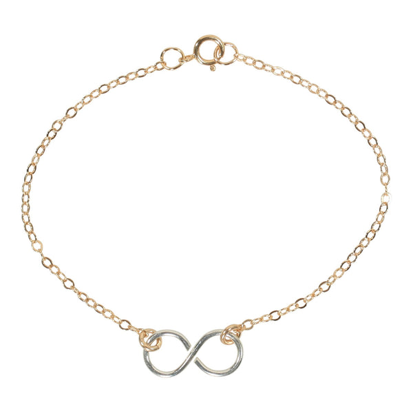 Infinity Bracelet on Regular Chain - Silver Infinity l Gold Chain - Bracelets - Ofina