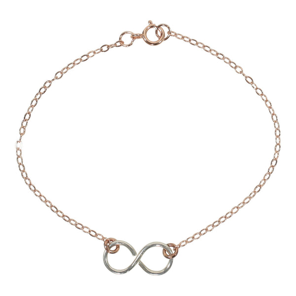 Infinity Bracelet on Regular Chain - Silver Infinity l Rose Gold Chain - Bracelets - Ofina