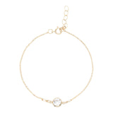 CZ Bezel Link Bracelet - Gold - Bracelets - Ofina