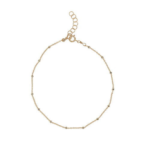 2-Tone Ball Chain Anklet - Gold / 8" - Bracelets - Ofina