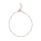 2-Tone Ball Chain Anklet - Rosegold / 8" - Bracelets - Ofina