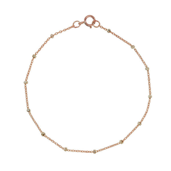2-Tone Ball Chain Bracelet - Rosegold / 7" - Bracelets - Ofina