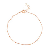 Ball Chain Anklet - Rosegold / 8" - Bracelets - Ofina