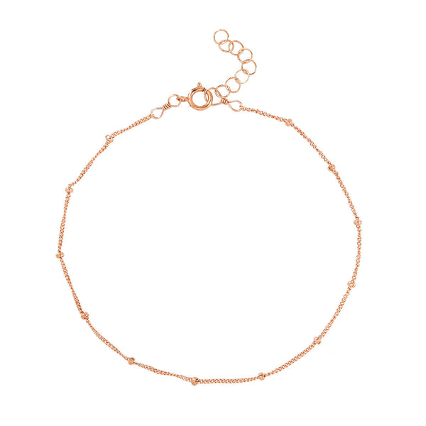 Ball Chain Anklet - Rosegold / 8" - Bracelets - Ofina