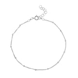 Ball Chain Anklet - Silver / 8" - Bracelets - Ofina