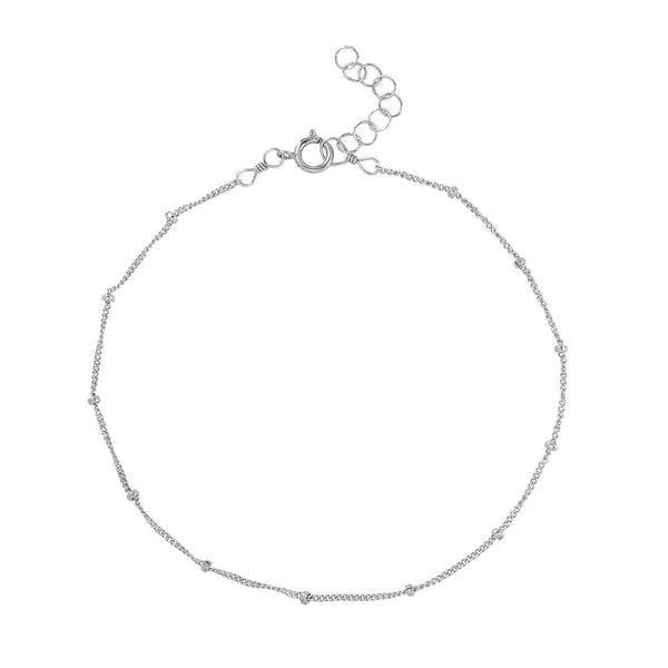 Ball Chain Anklet - Silver / 8" - Bracelets - Ofina