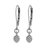 CZ Oval Leverback Earrings - Silver - Earrings - Ofina