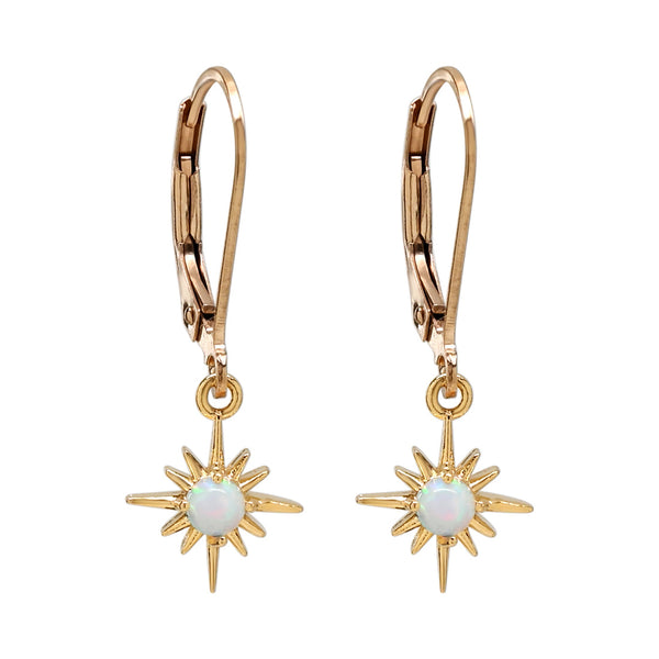 Opal Sun Ray Leverback Earrings - - Earrings - Ofina