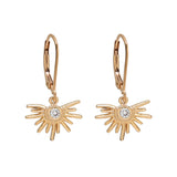 CZ Starburst Leverback Earrings - - Earrings - Ofina