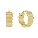 Ribbed Thick Huggies - gold - Earrings - Ofina