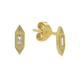 Art Deco CZ Studs - - Earrings - Ofina