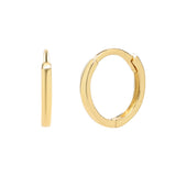 14k Solid Gold Thin Huggies - Yellow Gold - - Ofina