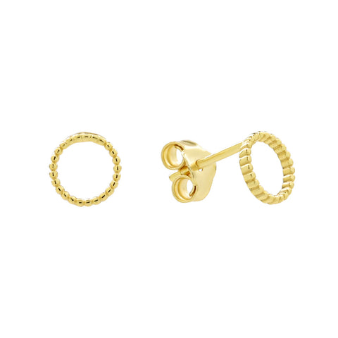 Twisted Circle Cutout Studs - - Earrings - Ofina