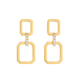 Oval Double Link CZ Studs - - Earrings - Ofina