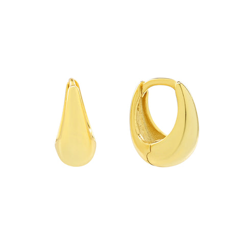 Elongated Nugget Huggies - Gold / Small - Earrings - Ofina
