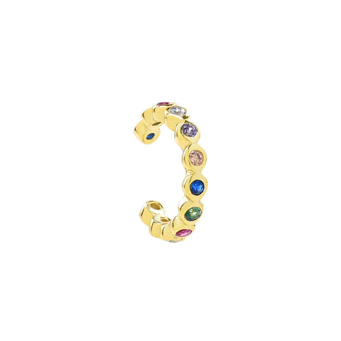 CZ Colorful Ear Cuff - Gold - Earrings - Ofina