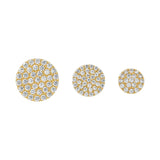 14k Solid Gold Round Pave Studs - - Earrings - Ofina