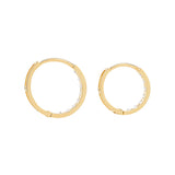 14k Solid Gold CZ Channel Huggies - - - Ofina
