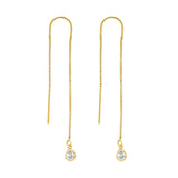 CZ Tiny Teardrop Hook Ear Threader - - Earrings - Ofina