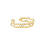 10k Solid Gold Smooth & Twisted Double Middle Ear Cuff - - Earrings - Ofina