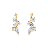 Curved Multi-CZ Cluster Studs - gold - Earrings - Ofina