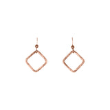 SALE - Open Square Brushed Earrings - Rosegold / Medium - Earrings - Ofina