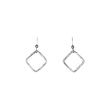 SALE - Open Square Brushed Earrings - Silver / Medium - Earrings - Ofina
