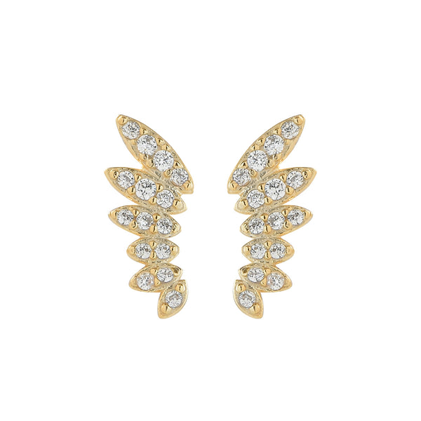CZ Angel Wing Studs - - Earrings - Ofina