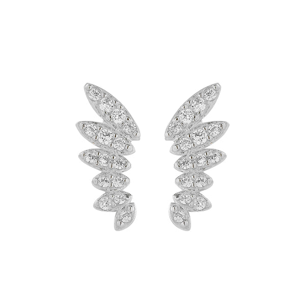 CZ Angel Wing Studs - - Earrings - Ofina