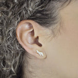 CZ Angel Wing Studs - - Earrings - Ofina