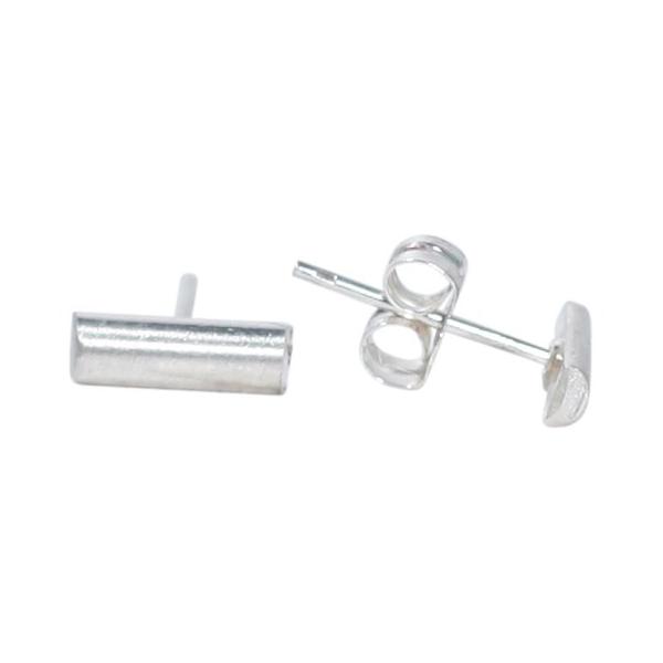 SALE - Rounded Bar Studs - Silver - Earrings - Ofina