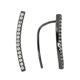 SALE - Curved CZ Ear Crawler - Gunmetal / Large / Right - Earrings - Ofina