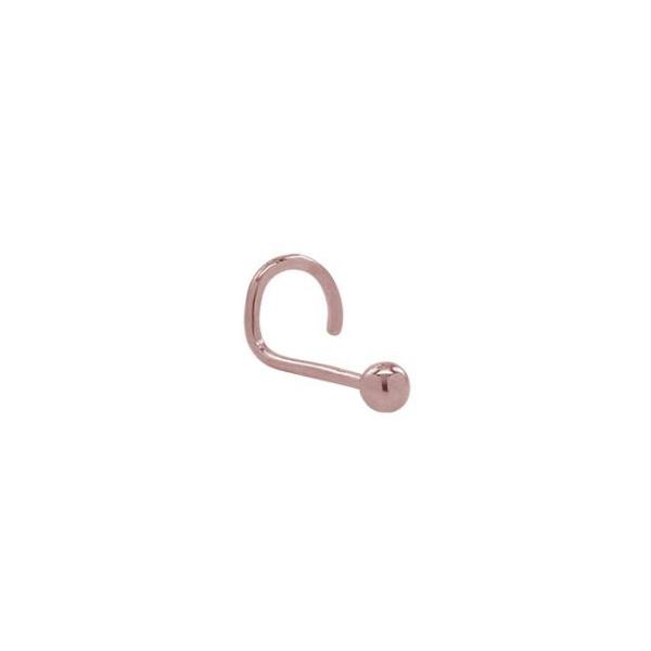 10k Solid Gold Round Nose Stud - Rose Gold - Nose - Ofina