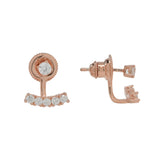 Curved Multi-CZ Ear Jacket - Rose Gold - Earrings - Ofina