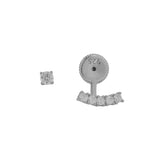 Curved Multi-CZ Ear Jacket - - Earrings - Ofina