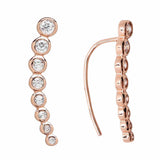 SALE - 24mm Graduated CZ Circles Ear Crawler - Rosegold / Right - Earrings - Ofina