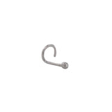 10k Solid Gold Tiny CZ Nose Hook - White Gold - Nose - Ofina