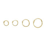 10k Solid Gold Thin Huggies - - Earrings - Ofina