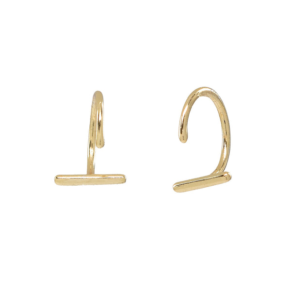 Bar Open Huggies - Gold - Earrings - Ofina