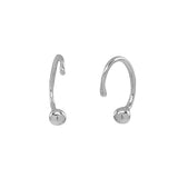 Ball Open Huggies - Silver - Earrings - Ofina