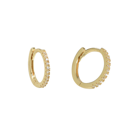 Classic CZ Huggies - Medium / Gold - Earrings - Ofina