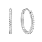 Classic CZ Huggies - Large / Silver - Earrings - Ofina
