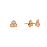SALE - Triple CZ Studs - Rosegold - Earrings - Ofina