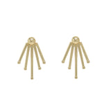 SALE - 10k Solid Gold Sun Rays Ear Jacket - Yellow Gold - Earrings - Ofina
