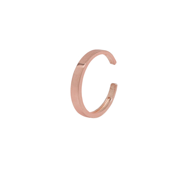 10k Solid Gold Smooth Middle Ear Cuff - Rose Gold - Earrings - Ofina
