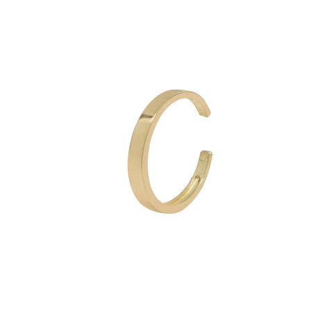 10k Solid Gold Smooth Middle Ear Cuff - Yellow Gold - Earrings - Ofina
