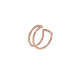 10k Solid Gold Double Line Middle Ear Cuff - Rose Gold - Earrings - Ofina